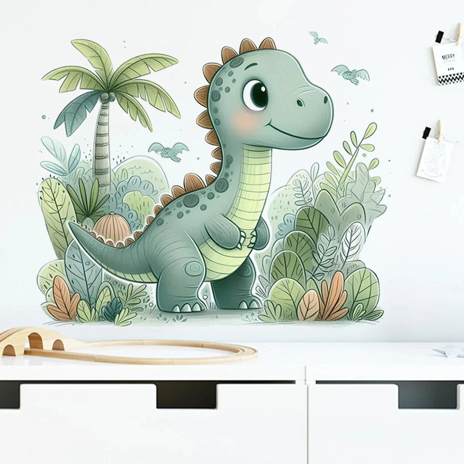 Cartoon Cute Dinosaur Wall Stickers for Children Room Boy Kids Room Living Room Nursery Background Decoration Wall Decals-HomeDecorDecals_com