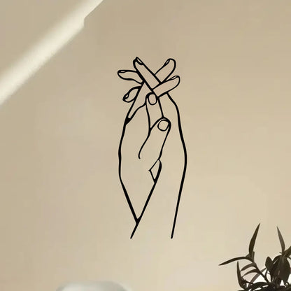 Clench Both Hands Line Art Wall Decal | Home Decor design details by HomeDecorDecals.