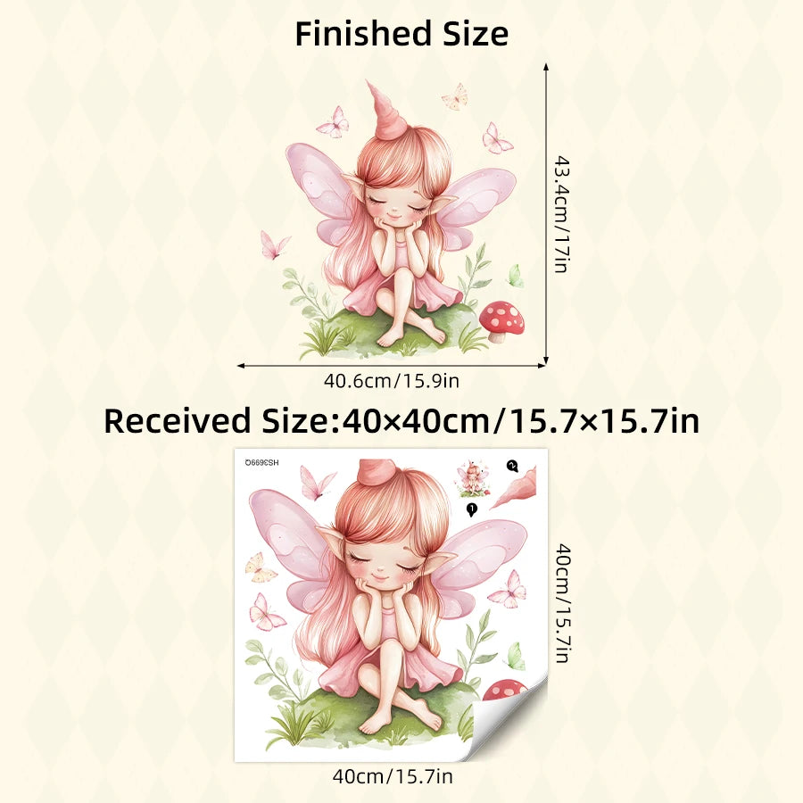 Girl Moon And Butterflies Wall Sticker for Kids Room-HomeDecorDecals_com