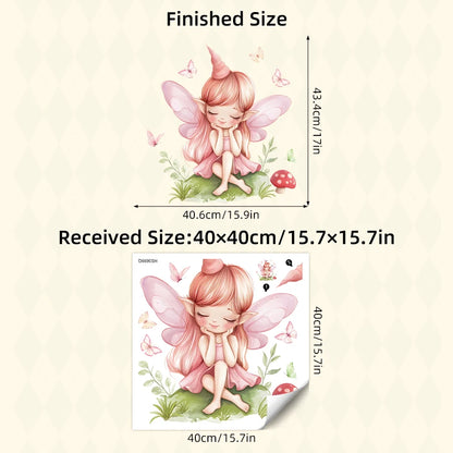 Girl Moon And Butterflies Wall Sticker for Kids Room-HomeDecorDecals_com