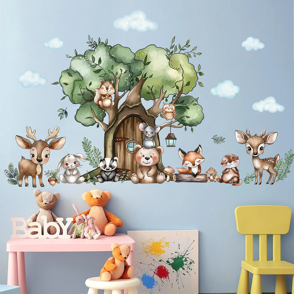 Animals in the Forest Wall Decal | Home Decor removable peel and stick wall decal by HomeDecorDecals.