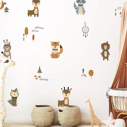 Additional view of Cartoon Safari Animals Wall Decal | Room Decor by HomeDecorDecals.