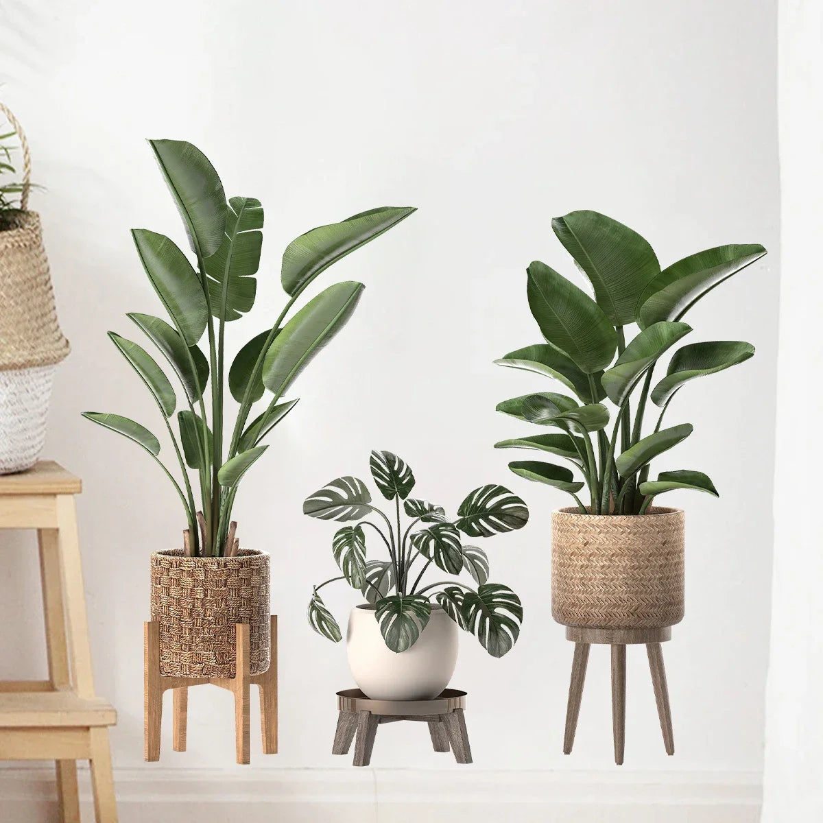 Green Potted Plant Wall Stickers 2PCS PVC Decor-HomeDecorDecals_com