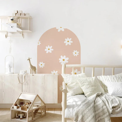 Boho Flowers Arch Wallpaper Nursery Decal Children's Room Baby Sticker Kids Bedroom Living Vinyl Home Decoration Peel and Stick-HomeDecorDecals_com
