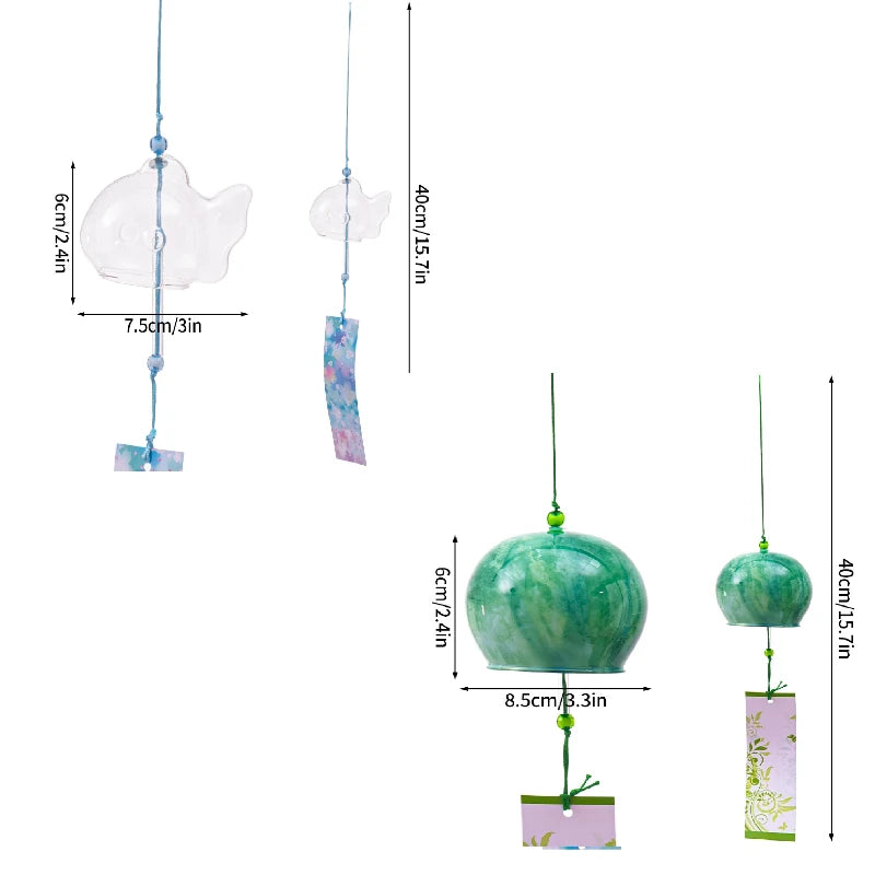 Stained Glass Wind Chimes Small Golden Fish Wind Chimes Can DIY Hand-painted Outdoor Hanging Ornaments Birthday Gift Crafts-HomeDecorDecals_com