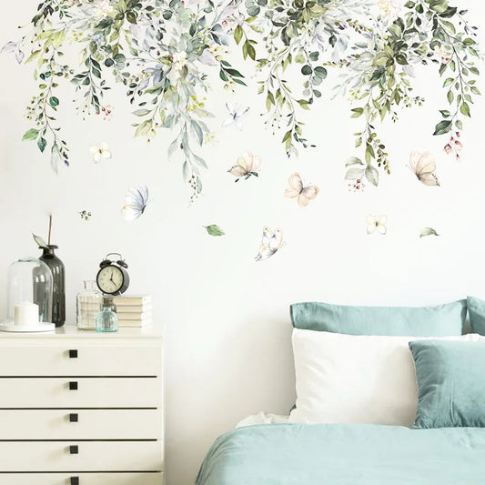 Branch and Butterflies Removable Wall Decal | Home Decor removable peel and stick wall decal by HomeDecorDecals.