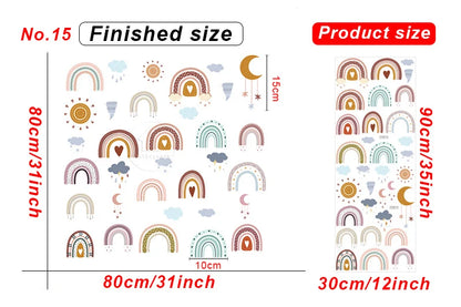 1x Cartoon Arch Rainbow DIY Wall Stickers for Baby Room Kids Bedroom Nursery Window Decor Removable PVC Decals Home Pieces Mural-HomeDecorDecals_com