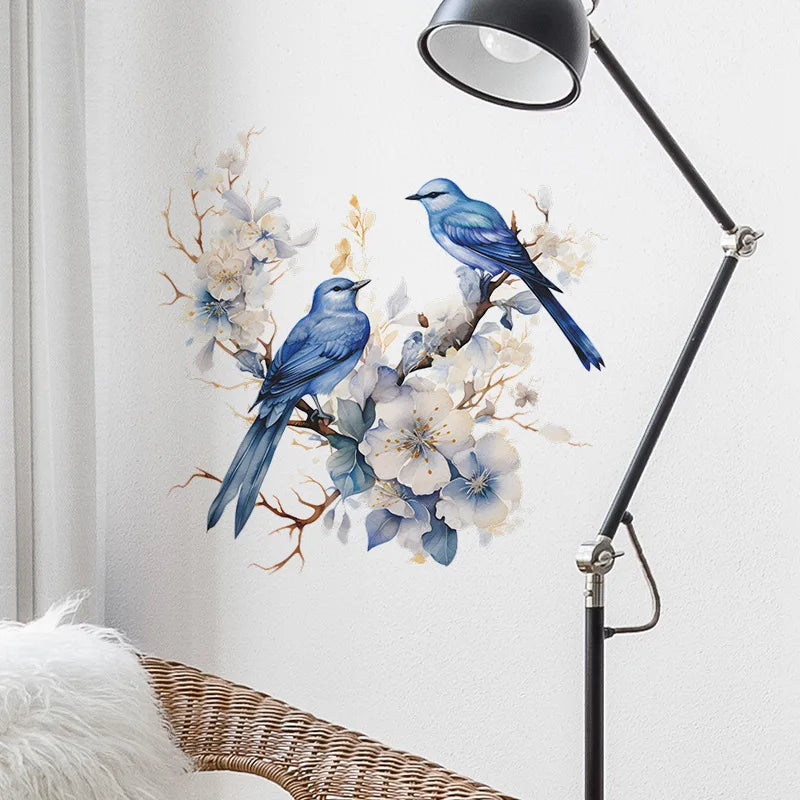 Branches Flower and Birds Wall Decal | Home Decor displayed in room decor by HomeDecorDecals.