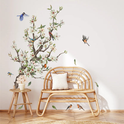 Tree Branch Bird and Butterfly Wall Decal | Home Decor displayed in room decor by HomeDecorDecals.