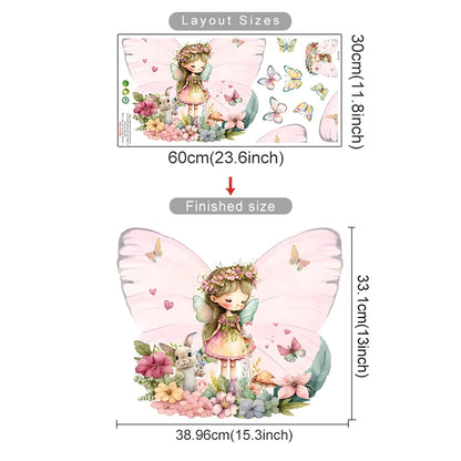 Cartoon Cute Fairy Mushroom House Plant Wall Sticker Flower Elves Wall Decals for Kids Room Baby Girl Nursery Room Bedroom Decor-HomeDecorDecals_com
