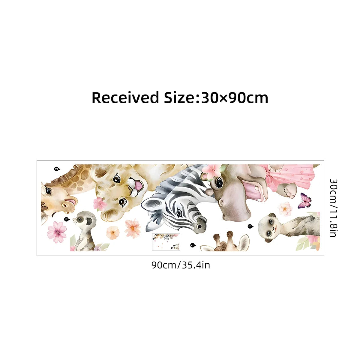 Cartoon Cute Watercolour Animals Door Stickers Decoration for Bedroom Wall Sticker Living Room Wall Art Home Decore Kids Room-HomeDecorDecals_com