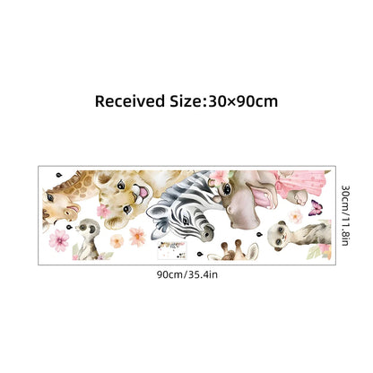 Cartoon Cute Watercolour Animals Door Stickers Decoration for Bedroom Wall Sticker Living Room Wall Art Home Decore Kids Room-HomeDecorDecals_com