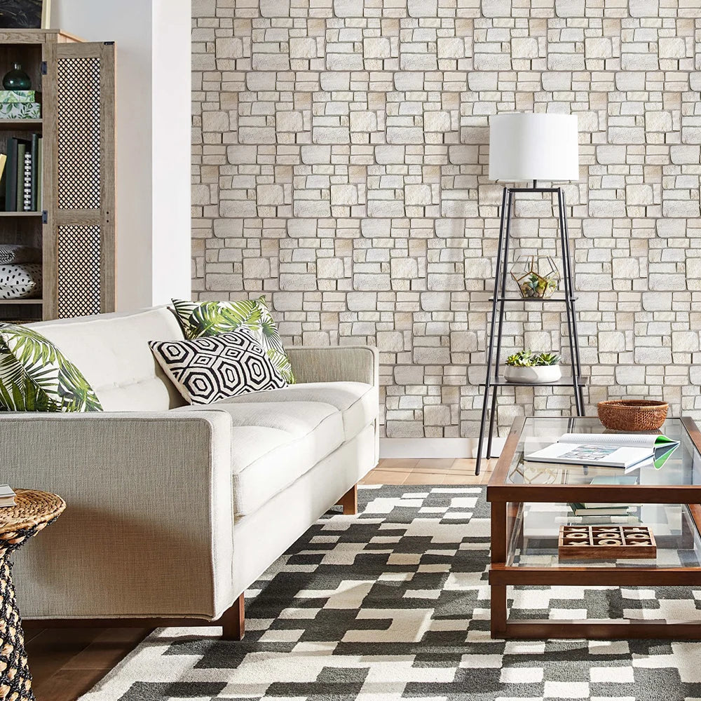 3D Tile Stickers, 3D Faux Stone Textures, Matte, 30cm x 30cm, Water and Mold Resistant, for Living Room, Kitchen Wall Update-HomeDecorDecals_com