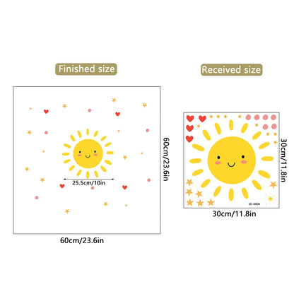 Close-up view of Cartoon Smile Sun Wall Decal | Home Decor by HomeDecorDecals.
