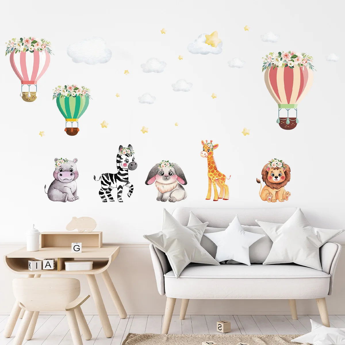 Cartoon Planet Rocket Height Measurement Wall Stickers for Kids Room Baby Boy Room Height Roller Grow Up Chart Wall Decals Mural-HomeDecorDecals_com
