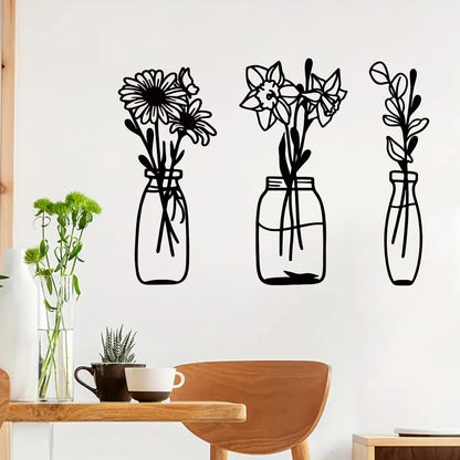 Line Flower Vase Pattern Wall Decal | Home Decor design details by HomeDecorDecals.