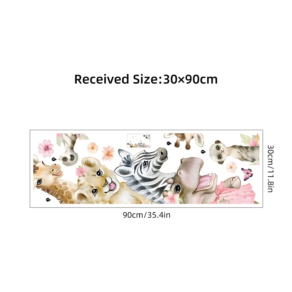 Cartoon Cute Watercolour Animals Door Stickers Decoration for Bedroom Wall Sticker Living Room Wall Art Home Decore Kids Room-HomeDecorDecals_com