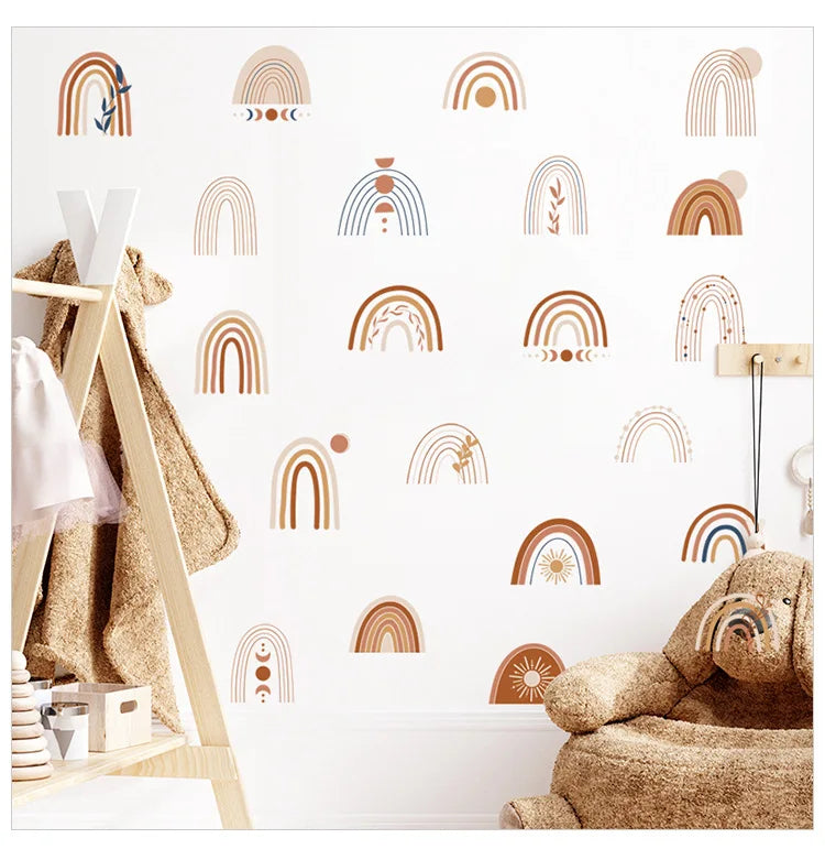 1x Cartoon Arch Rainbow DIY Wall Stickers for Baby Room Kids Bedroom Nursery Window Decor Removable PVC Decals Home Pieces Mural-HomeDecorDecals_com