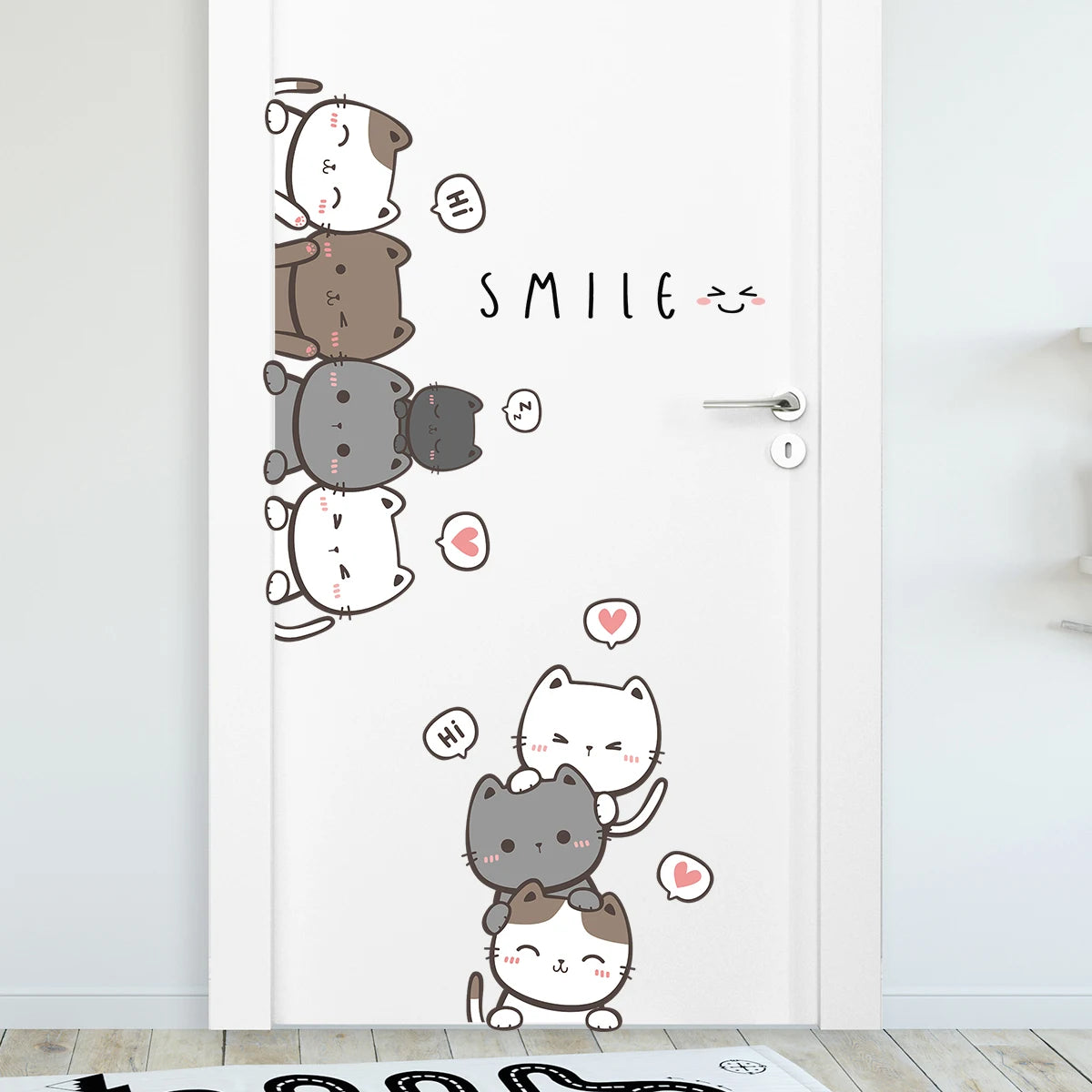 1Pc Cartoon Animals Baby Room Wall Stickers for Front Door Sheet Kids Room Children's Bedroom Wall Decals Home Decoration-HomeDecorDecals_com