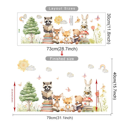 Cute Woodland Animals Kids Wall Stickers-HomeDecorDecals_com