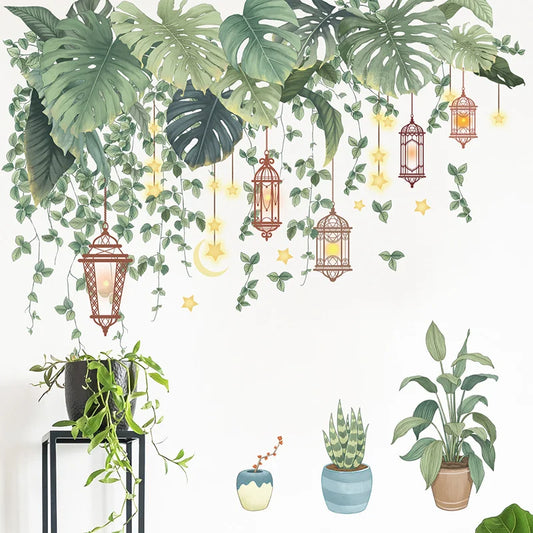 Green Leaves Ramadan Style Wall Decal | Home Decor removable peel and stick wall decal by HomeDecorDecals.