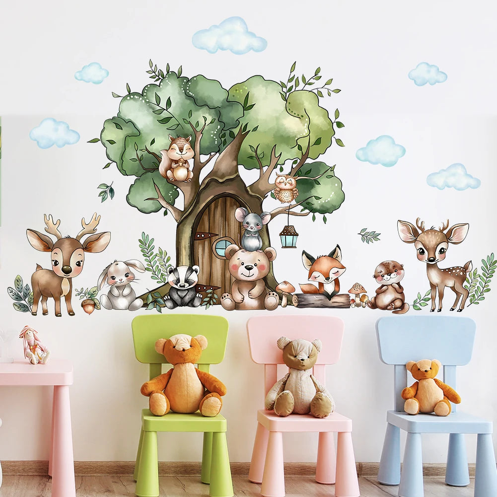 Animals in the Forest Wall Decal | Home Decor displayed in room decor by HomeDecorDecals.