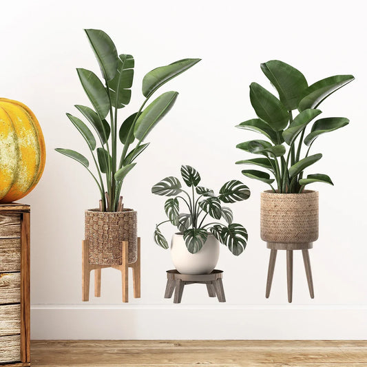 Green Potted Plant Wall Stickers 2PCS PVC Decor-HomeDecorDecals_com