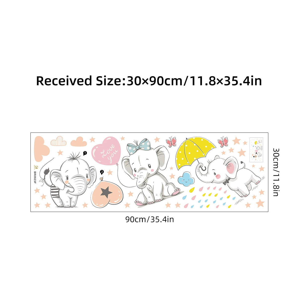 1pcs Removable PVC Wall Stickers Bedroom Kids Room Decoration Accessories Cartoon Stars Cute Elephants Wall Decor Decals-HomeDecorDecals_com