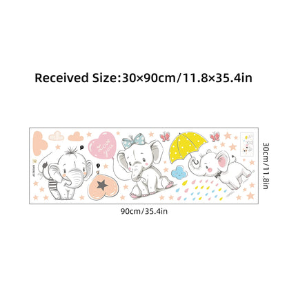 1pcs Removable PVC Wall Stickers Bedroom Kids Room Decoration Accessories Cartoon Stars Cute Elephants Wall Decor Decals-HomeDecorDecals_com