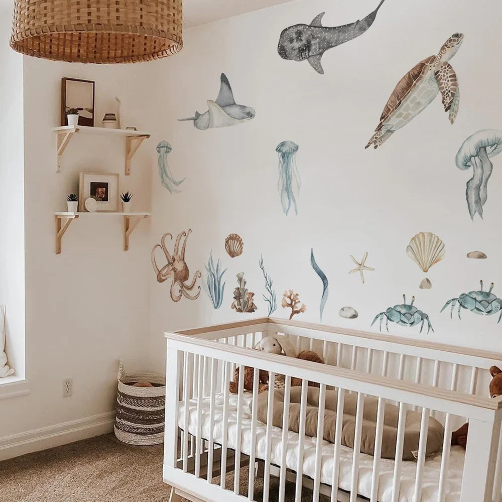 Additional view of Underwater Sea Animals World Wall Decal | Home Decor by HomeDecorDecals.