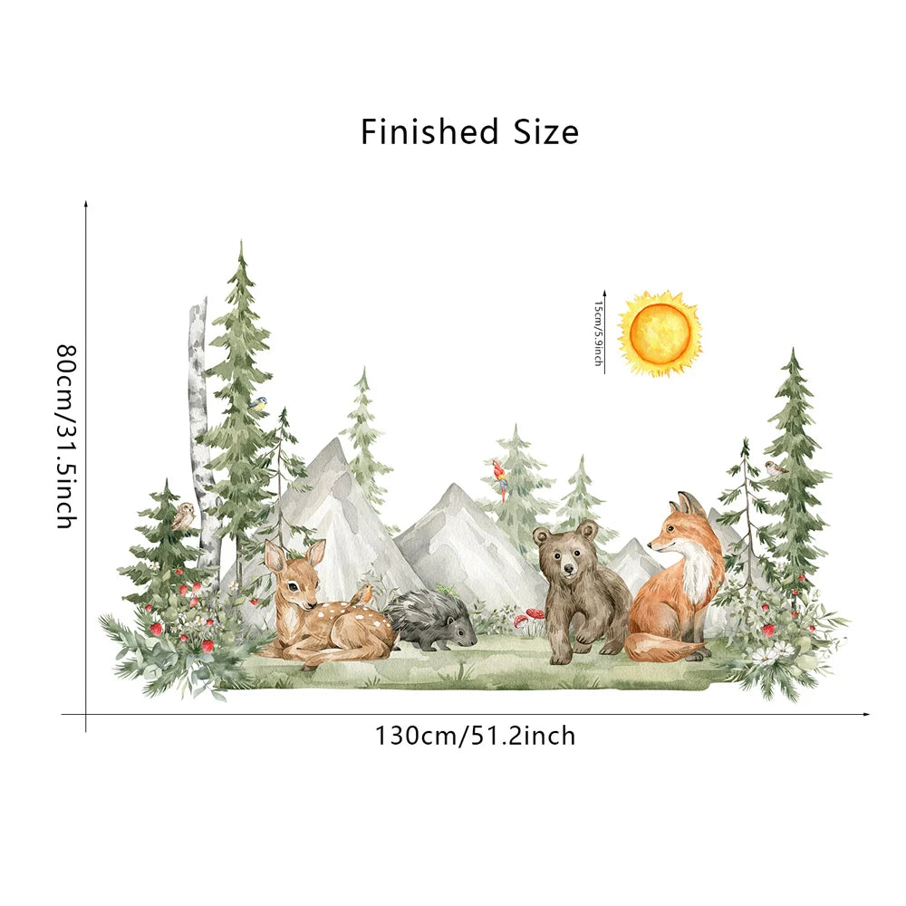 Hand Painted Style Animals Forest Wall Decal | Home Decor home decor design by HomeDecorDecals.