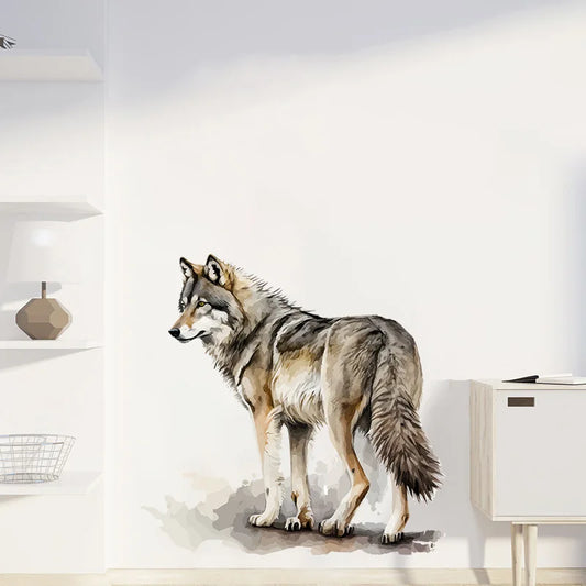 Realistic Wolf Wall Decal | Home Decor removable peel and stick wall decal by HomeDecorDecals.