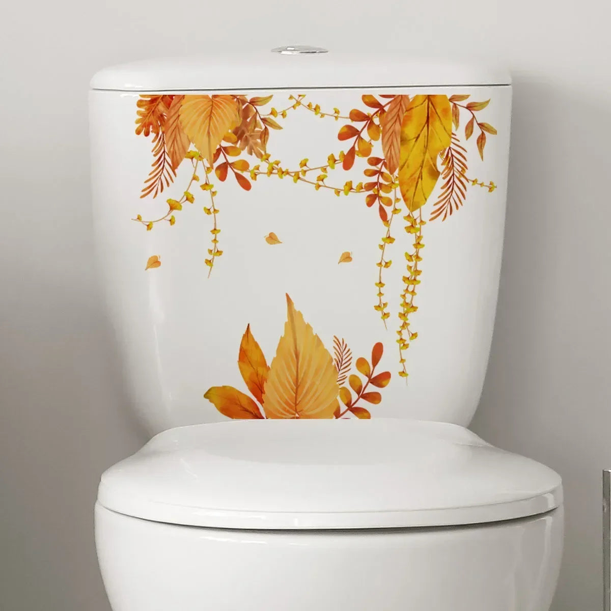 Plant Leaves Wall Sticker Toilet Sticker WC Self Adhesive Mural Beautify Flower Home Decoration Decals Refrigerator sticker-HomeDecorDecals_com