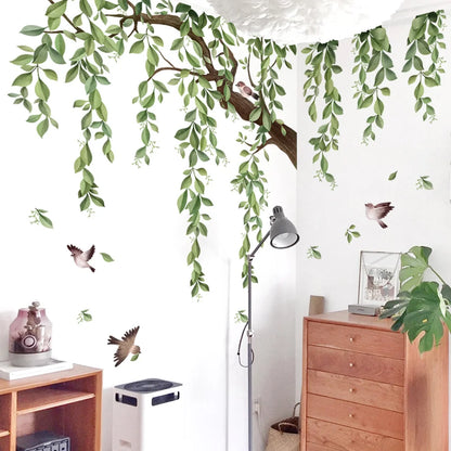 Close-up view of Green Leaves Nature Wall Decal | Home Decor by HomeDecorDecals.