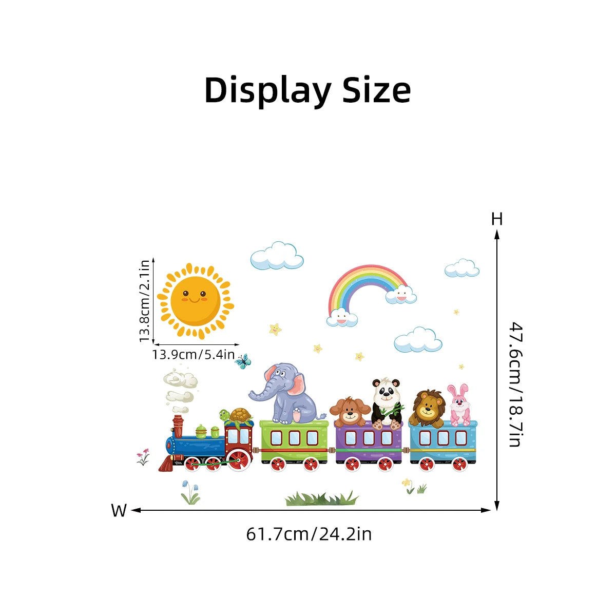 Cute Rainbow Train Wall Sticker PVC Kids Room Decor-HomeDecorDecals_com