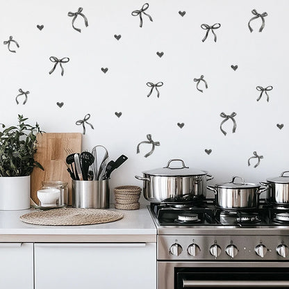 Additional view of Black Love Bow Wall Decal | Home Decor by HomeDecorDecals.
