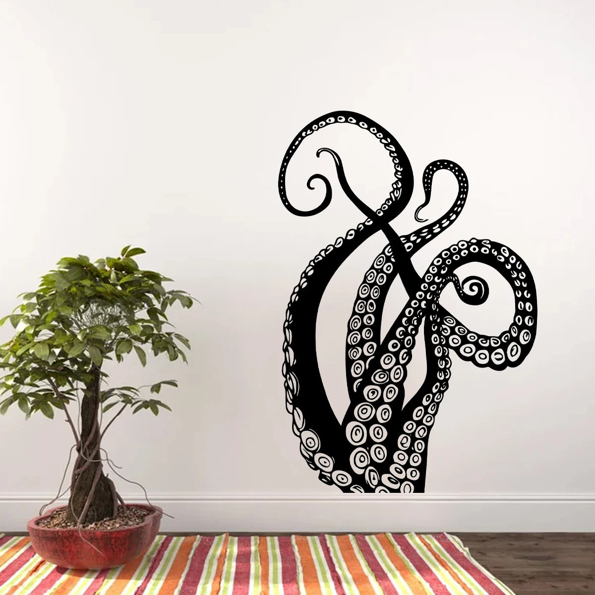 Funny Octopus Foot Silhouette Wall Stickers for Home Decor Accessories Living Room Decoration Background Wall Decals Kids Room-HomeDecorDecals_com