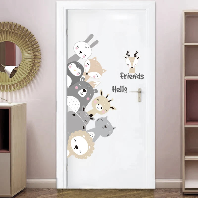 Cartoon Animal Friends Wall Decal for Kids-HomeDecorDecals_com