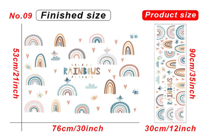 1x Cartoon Arch Rainbow DIY Wall Stickers for Baby Room Kids Bedroom Nursery Window Decor Removable PVC Decals Home Pieces Mural-HomeDecorDecals_com