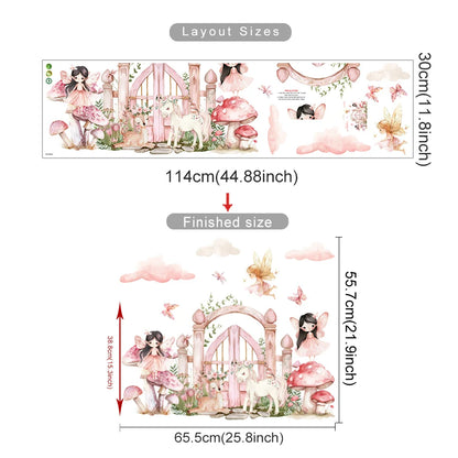 Elf Princess Mushroom House Kids Wall Sticker-HomeDecorDecals_com