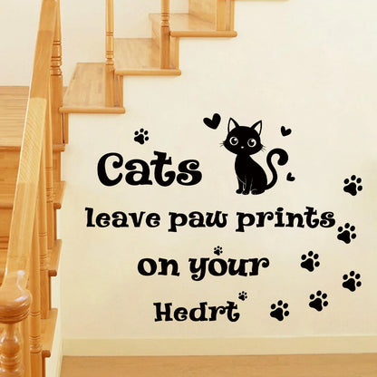 Cartoon Black Cat Wall Decal | Room Decor design details by HomeDecorDecals.