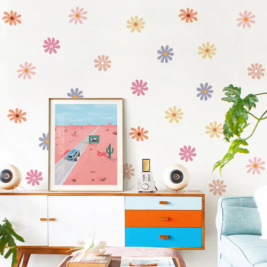 Daisy Floral Interior Wall Decal | Home Decor removable peel and stick wall decal by HomeDecorDecals.