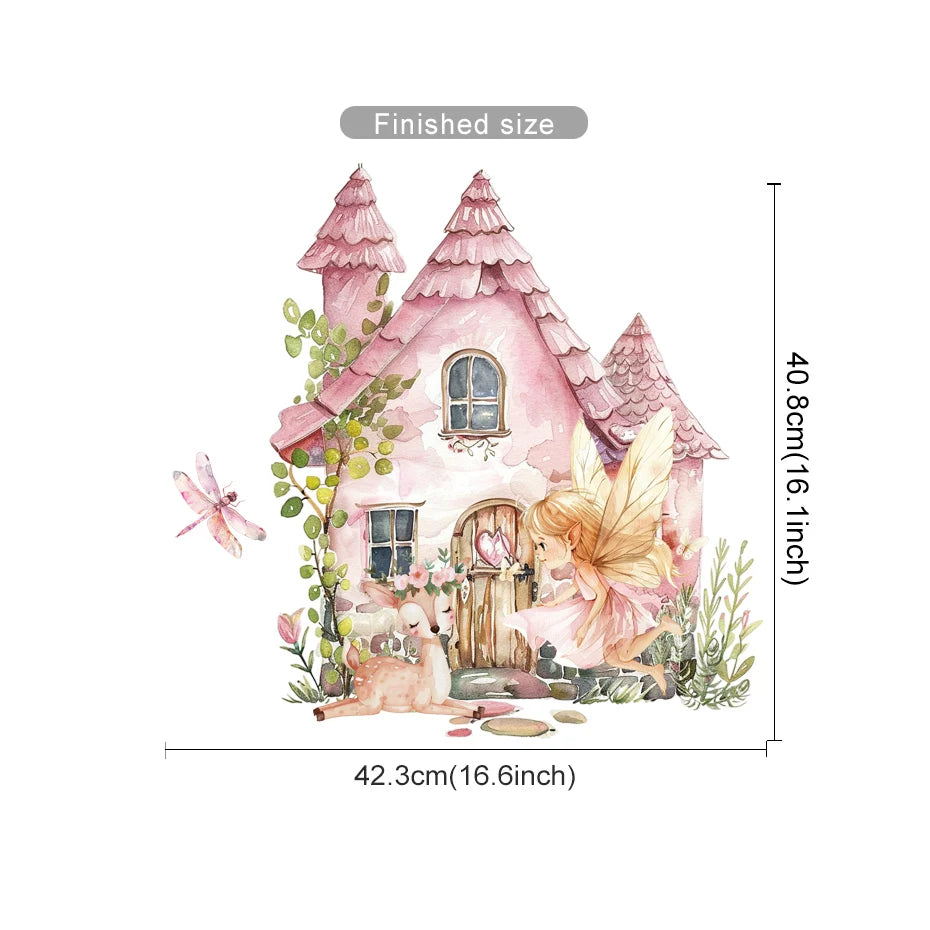 Elf Princess Mushroom House Kids Wall Sticker-HomeDecorDecals_com