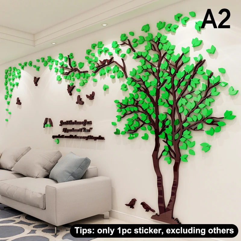 CC553D Acrylic Tree Wall Stickers Self-adhesive Background Wall Wall Decal Wall Stickers Home Decoration, Bedroom Wallpaper-HomeDecorDecals_com
