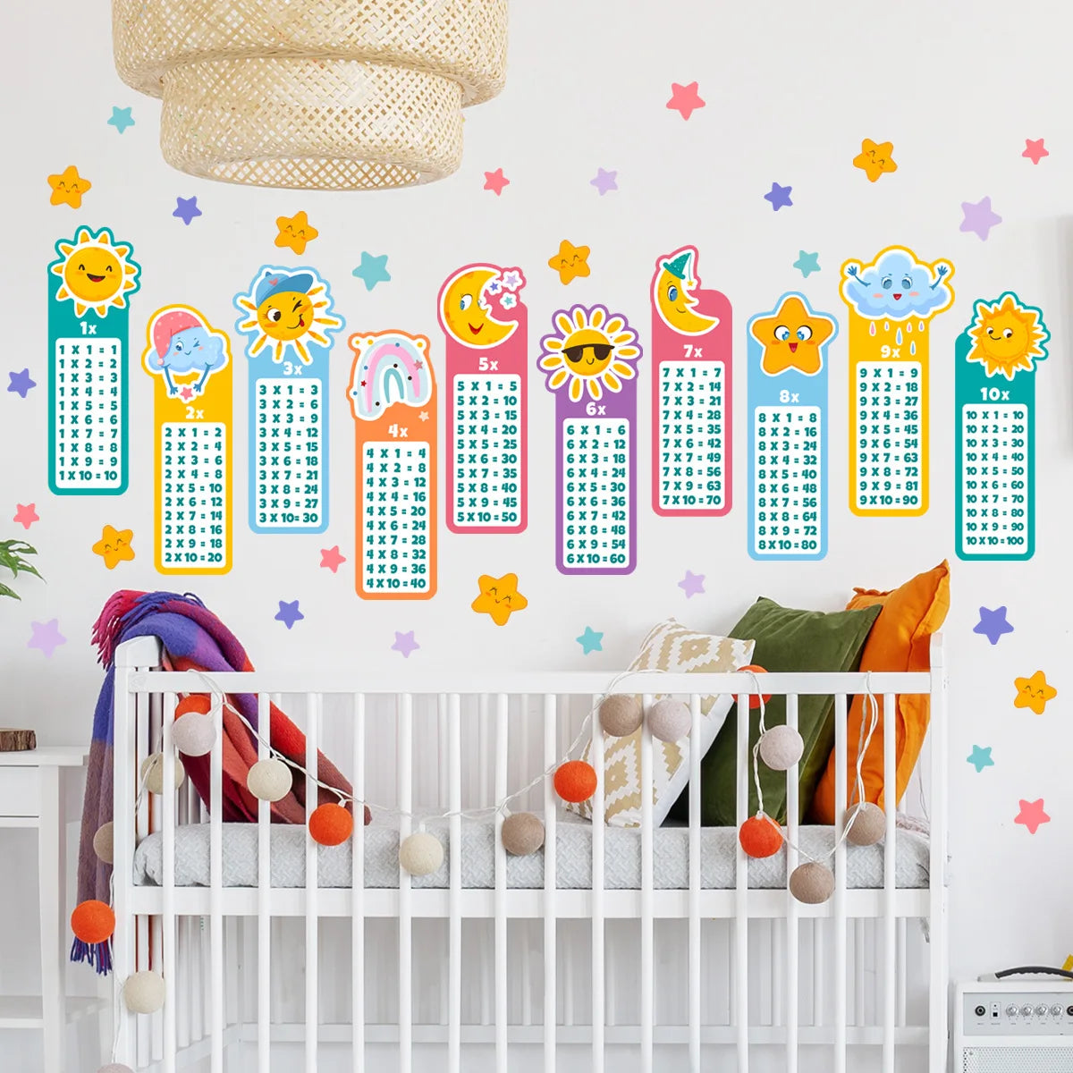 Cartoon Children 99 Multiplication Table Math Toy Wall Stickers for Kids Rooms Baby Learn Educational Mural Decals-HomeDecorDecals_com