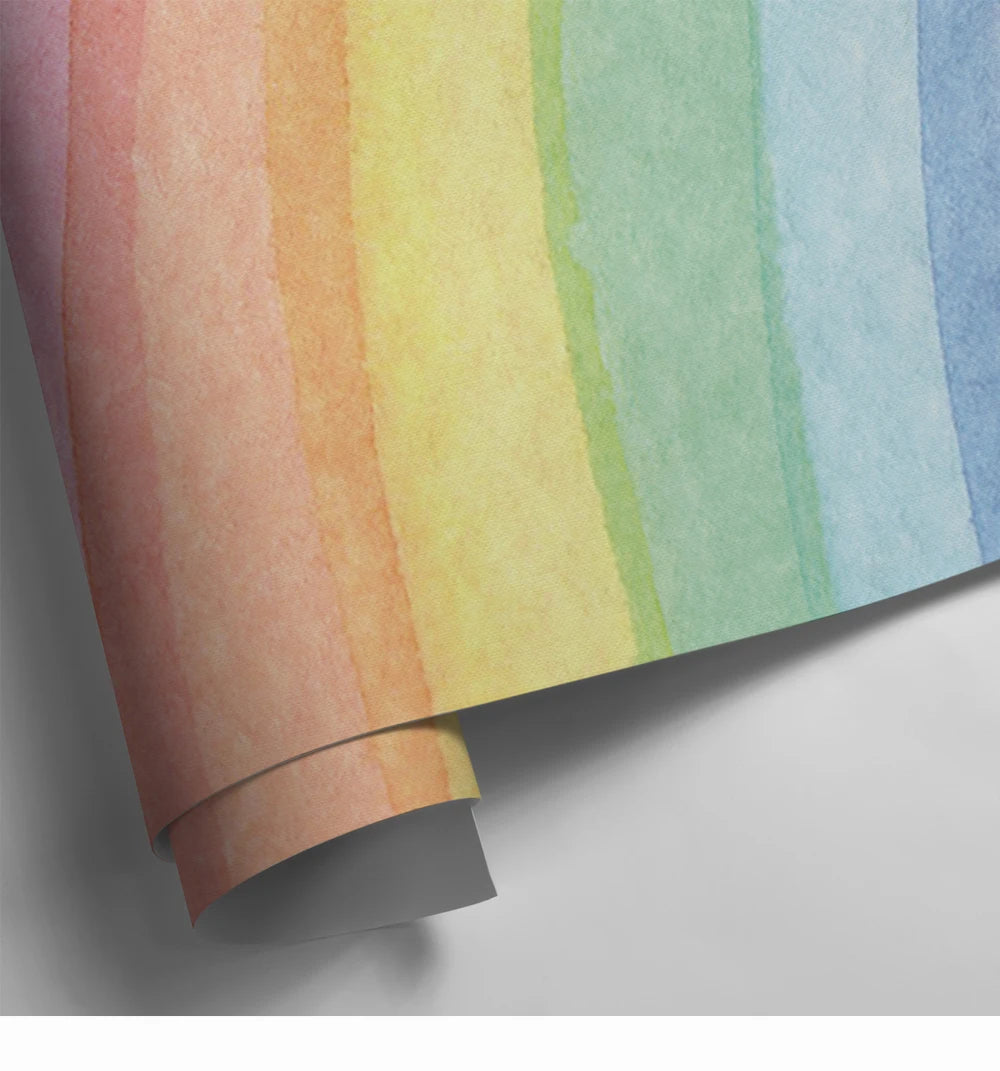 Large Watercolor Rainbow Wall Stickers For Kids Rooms Giant Child Wall Rainbow Stickers Pastel Boho Rainbow Wall Sticker-HomeDecorDecals_com