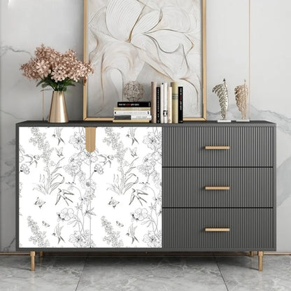 Detailed look at Green White Leaves Wallpaper | Home Decor by HomeDecorDecals.