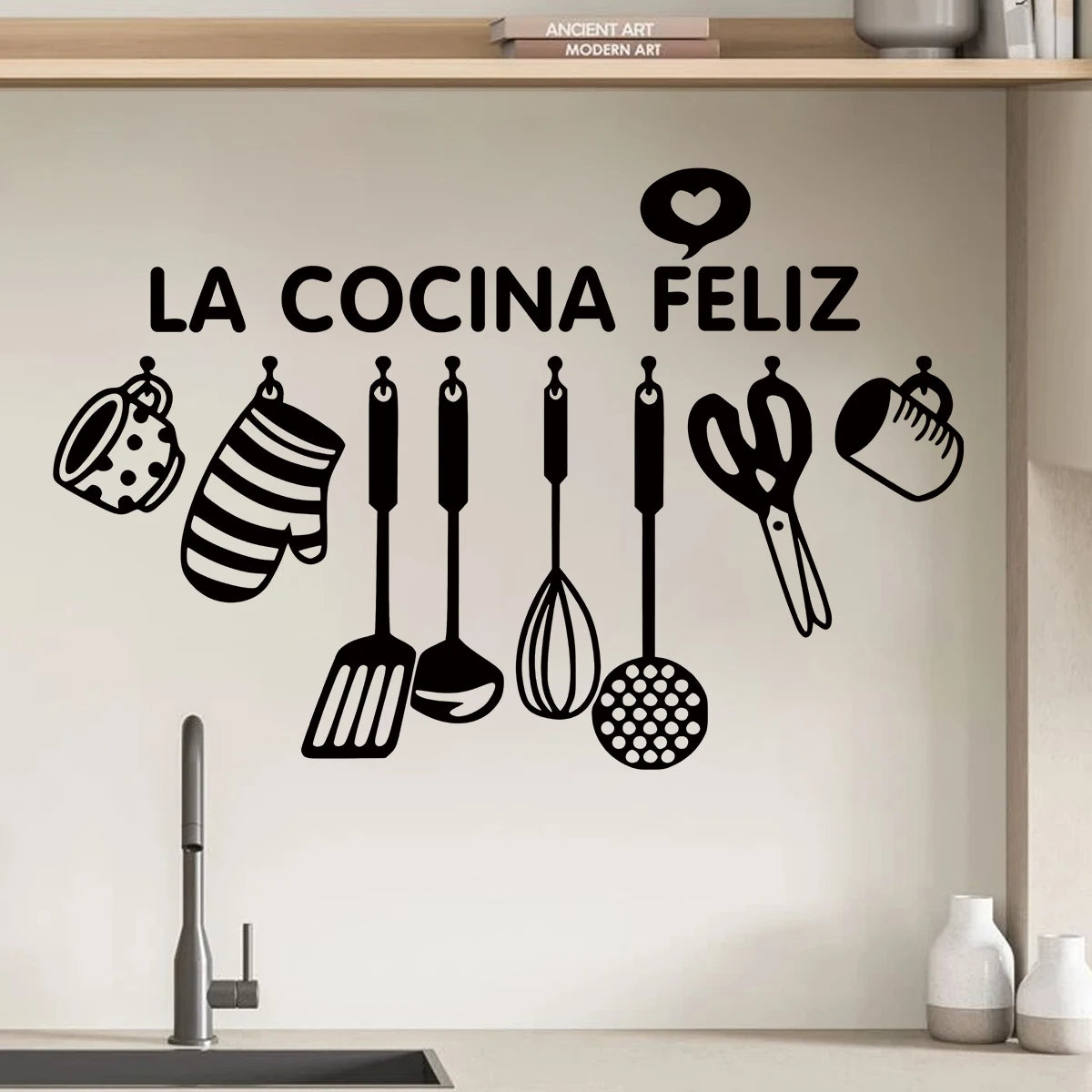 Black Kitchen Utensil Silhouette Wall Decal | Home Decor by HomeDecorDecals.