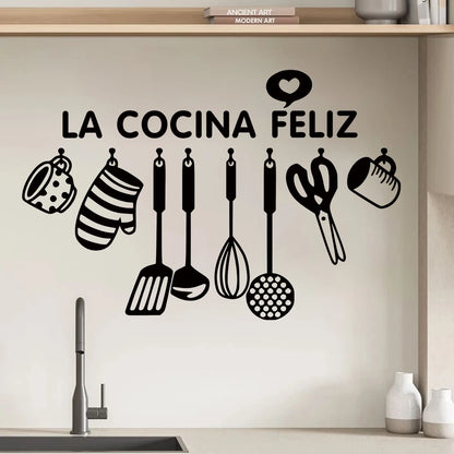 Black Kitchen Utensil Silhouette Wall Decal | Home Decor by HomeDecorDecals.