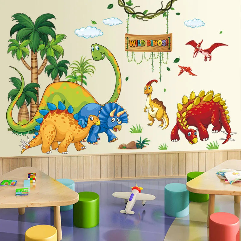 Large Cartoon Dinosaur Wall Stickers for Kids Room-HomeDecorDecals_com